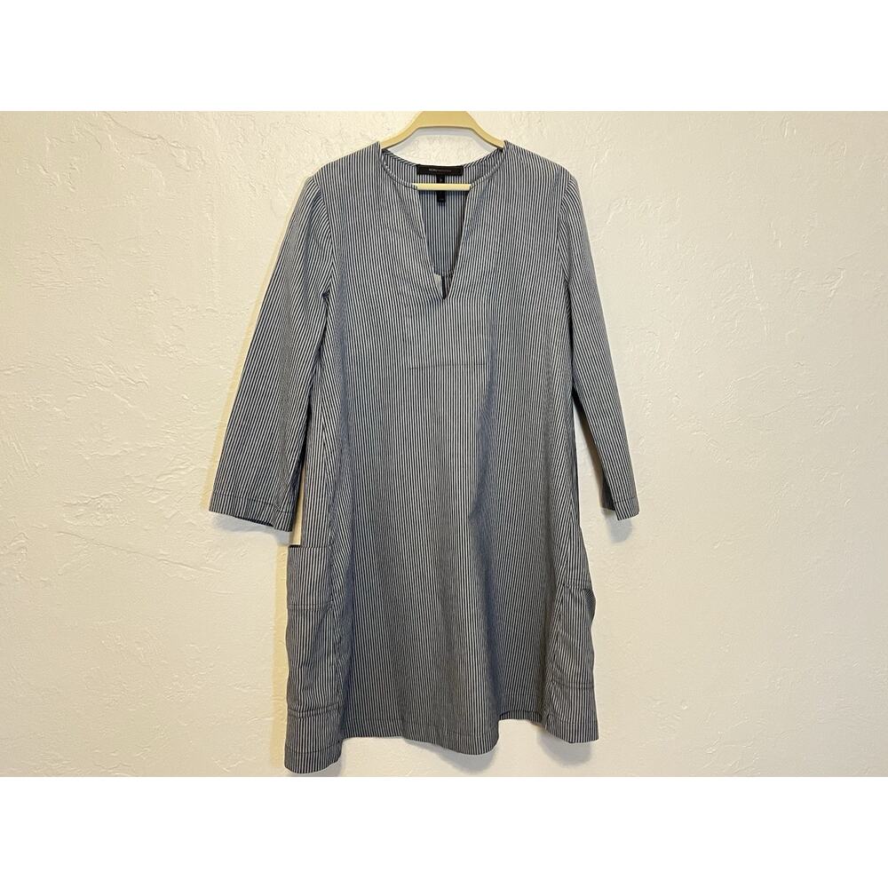BCBGMAXAZRIA Striped Dress XXS Blue White Pinstripe Shift Mini XXS